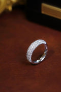 Full Pave-Set Diamond Eternity Band, 18K White Gold, Stackable Wedding Ring